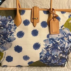 Dooney & Bourke BLUE HYDRANGEA tote NWT